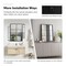 Modern Wall Mirror Rectangle Metal Frame Vertical Horizontal Hanging Black